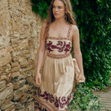 NEESHA | Stone Bohemian Embroidered Midi Dress