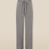 FINLEY | Grey Straight Leg Silk Trousers