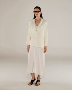 PARUL | Cream Relaxed Fit Structured Blazer
