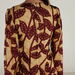 MILLIE | Burgundy & Gold Ruffle Crepe Blouse