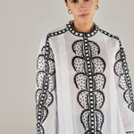 ALINE | White Embroidery Detail Cotton Blouse