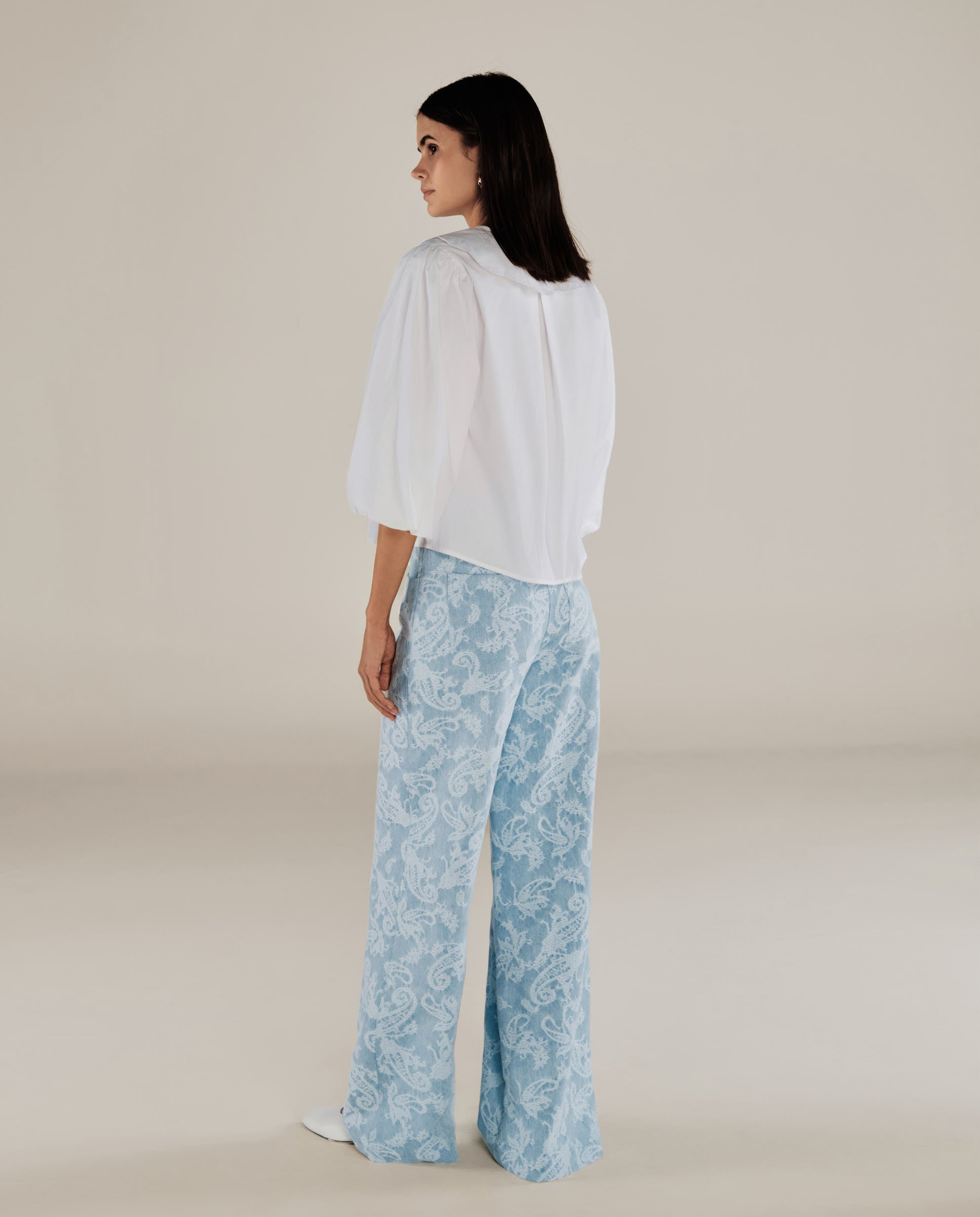 BRUNELLA | White Tie Front Cotton Blouse