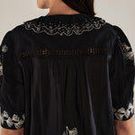WENDY | Black Embroidery Cotton Blouse