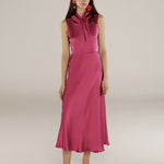 RANYA | Magenta Pink Twist Sleeveless Maxi Dress