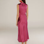 RANYA | Magenta Pink Twist Sleeveless Maxi Dress
