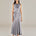 CAROLINA | Grey Satin Midi Wrap Dress