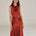 CAROLINA | Paprika Red Satin Midi Wrap Dress