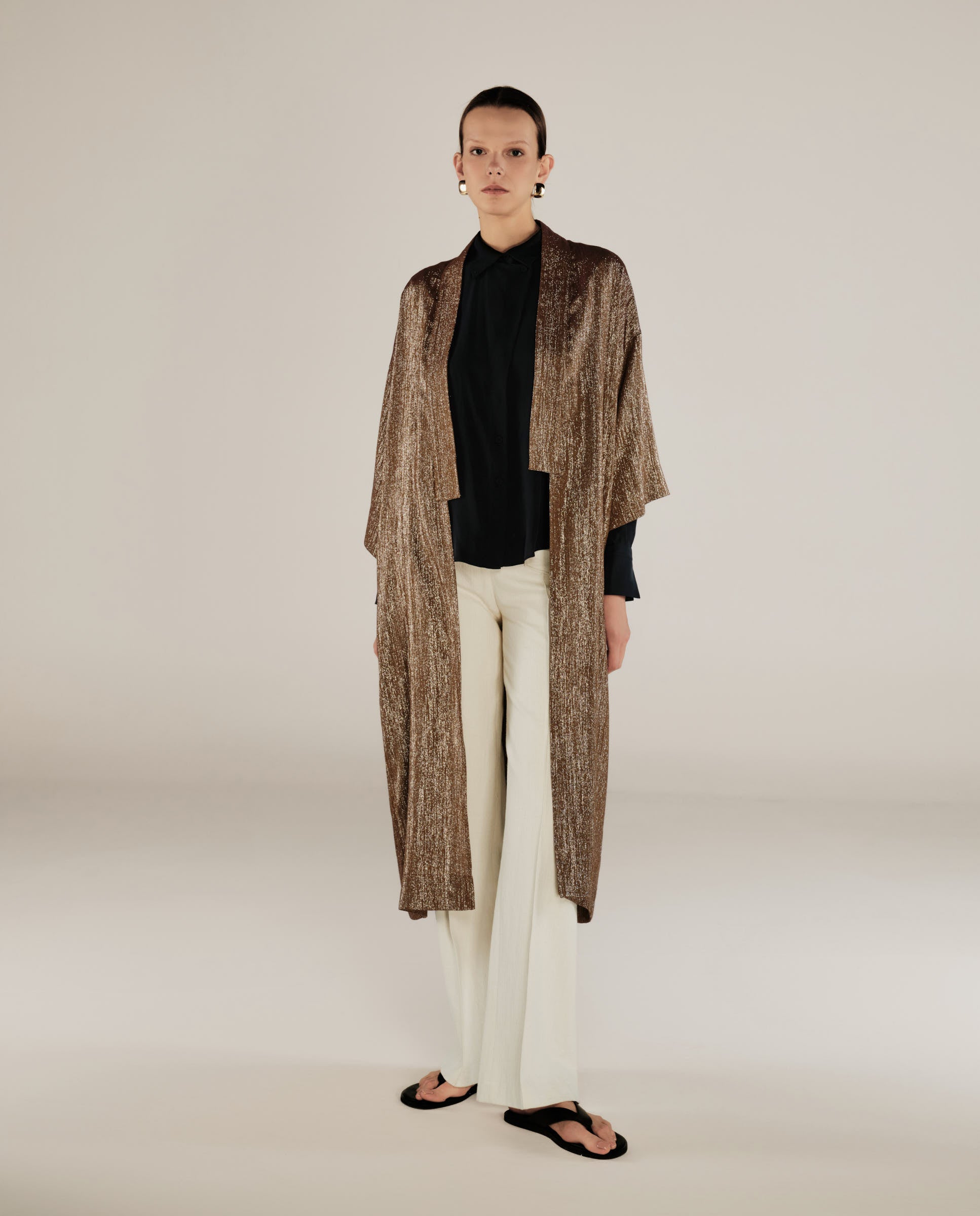 AURA | Bronze Metallic Sparkle Kimono