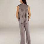 FINLEY | Grey Straight Leg Silk Trousers