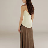 AADHILA | Brown Jacquard Leopard Print Long Skirt
